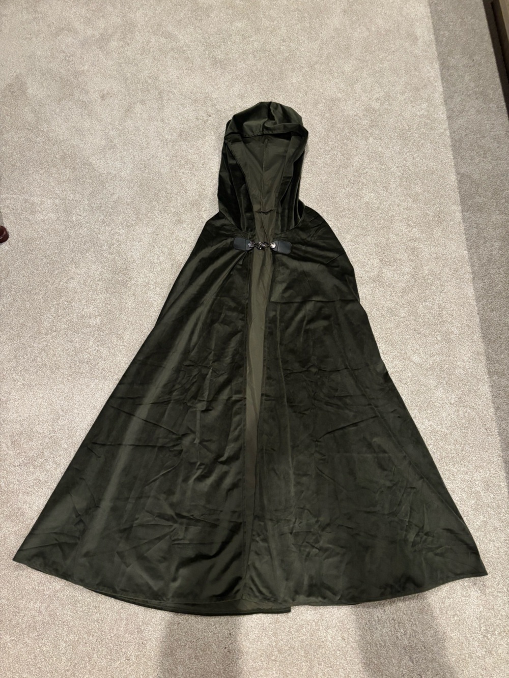 Hooded Dark Green Cape Coat/Halloween Costume
